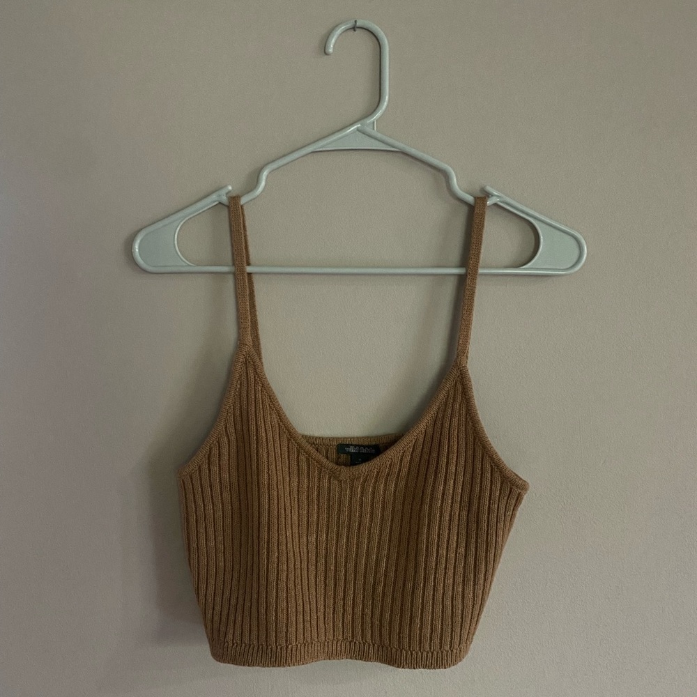 Brown tank crop top